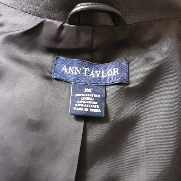 ANN TAYLOR Black Jacket Leather - Picture 8 of 11